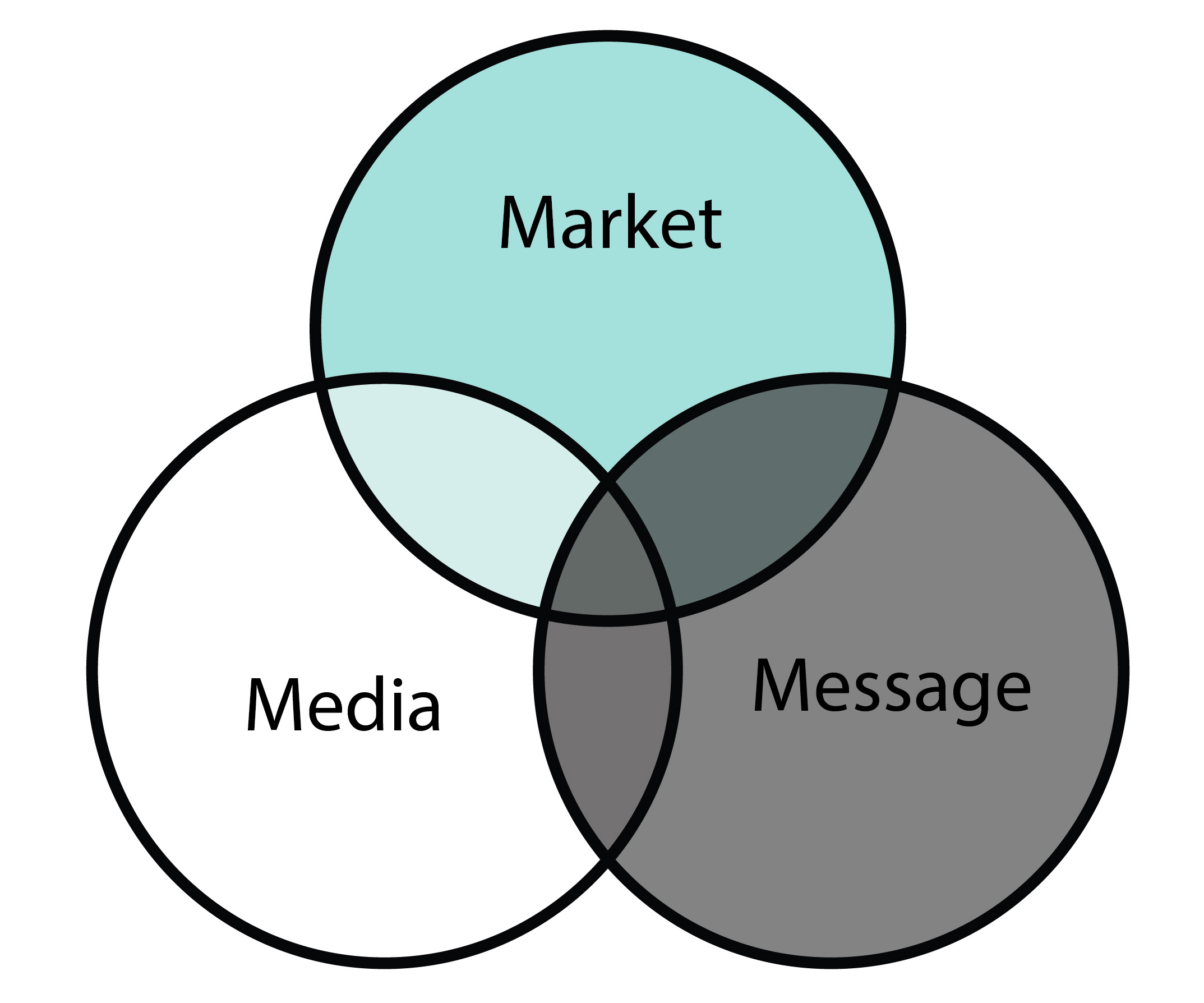 Media, Market, Message Venn Diagram